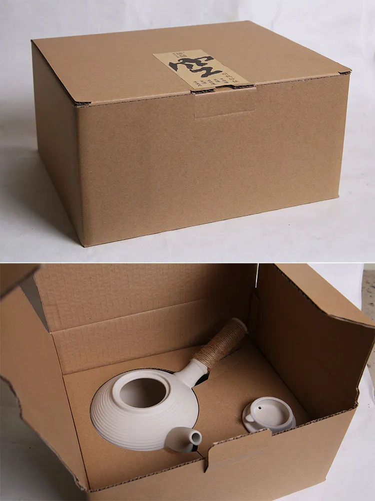 Chaozhou "Sha Tiao" Water Boiling Kettle in White Clay 680ml