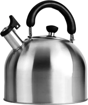 Classic Kettle Stove Top Whistling Kettle Stainless Steel Whistling Camping Kettle Lightweight Compact Classic for Campsite, Campfire, BBQ, Walking Holiday, Glamping, Festival Camping Kettle(3L)