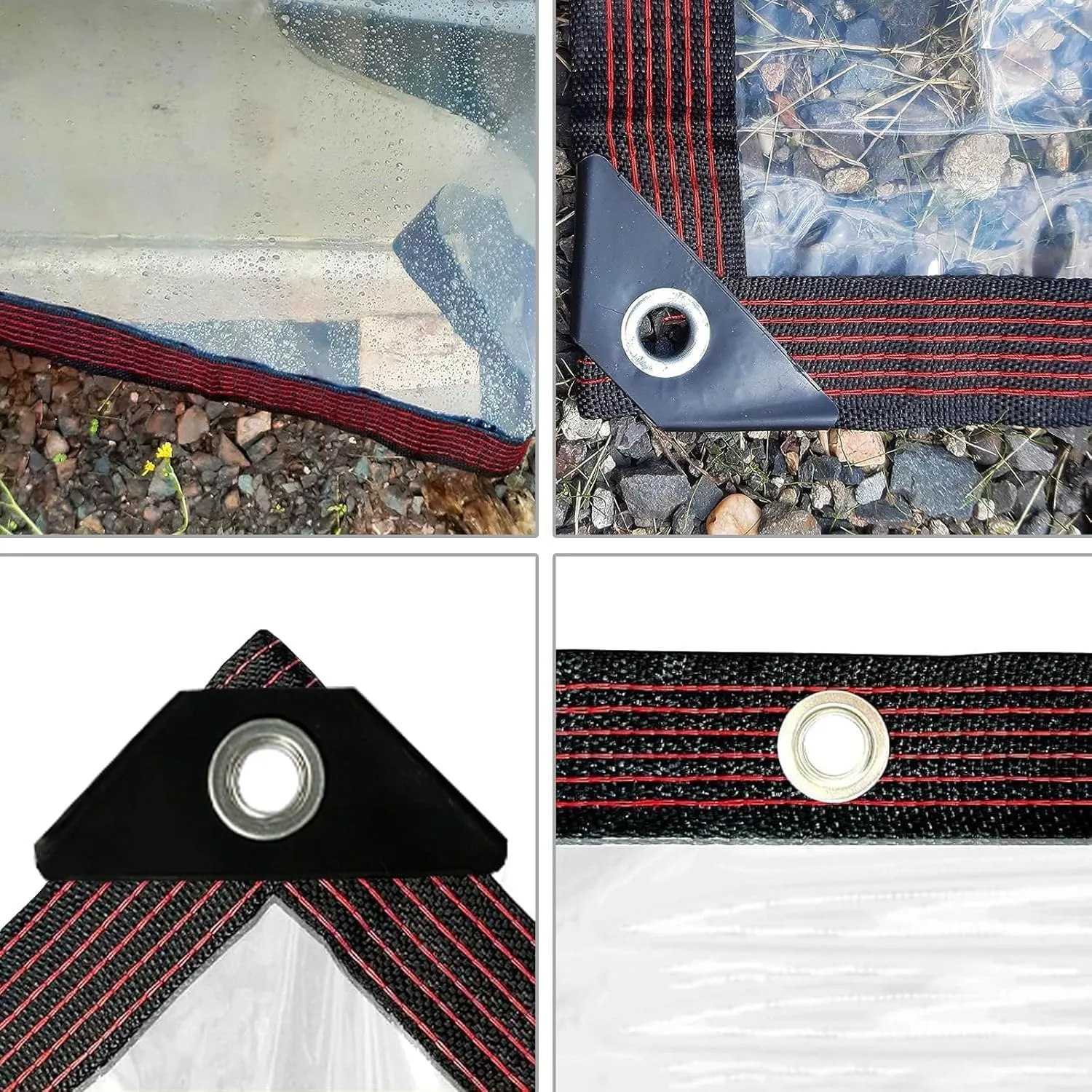 Clear Tarp - Heavy Duty Waterproof 7x10FT Plastic Tarps with Grommets Clear Vinyl Tarps for Outdoor Porches Transparent Tarpaulin for Patio Enclosure Roofs Greenhouse Plant Chicken Coop Cover