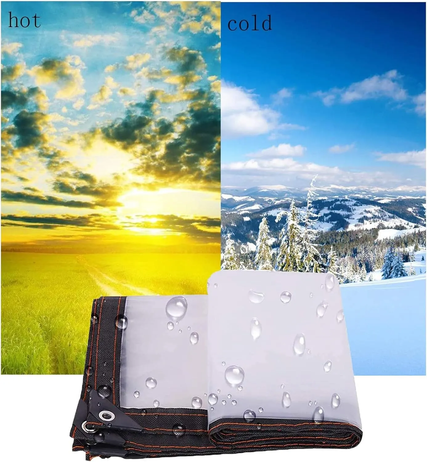 Clear Tarpaulin Cover Waterproof 20x20ft, Clear Poly Tarps Heavy Duty Waterproof, Transparent Tarp Waterproof with Rustproof Grommets, UV Resistant, with Ropes