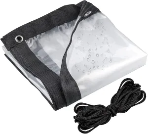 Clear Tarpaulin Cover Waterproof 20x20ft, Clear Poly Tarps Heavy Duty Waterproof, Transparent Tarp Waterproof with Rustproof Grommets, UV Resistant, with Ropes