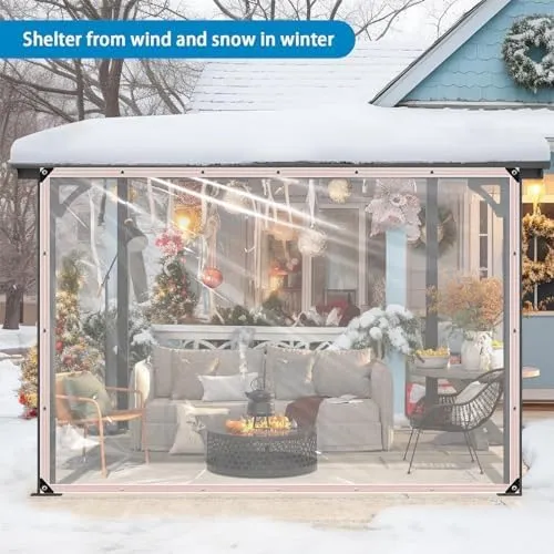 Clear Tarps Heavy Duty Waterproof 7x9,Clear Plastic Tarp with Grommets,Transparent PVC Vinyl Tarpaulin for Outdoor,Plant,Garden,Chicken Coop,Patio,Cat Litter