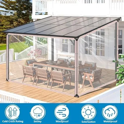 Clear Tarps Heavy Duty Waterproof 7x9,Clear Plastic Tarp with Grommets,Transparent PVC Vinyl Tarpaulin for Outdoor,Plant,Garden,Chicken Coop,Patio,Cat Litter