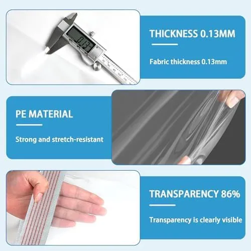 Clear Tarps Heavy Duty Waterproof 7x9,Clear Plastic Tarp with Grommets,Transparent PVC Vinyl Tarpaulin for Outdoor,Plant,Garden,Chicken Coop,Patio,Cat Litter