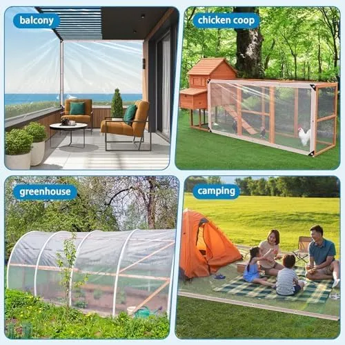 Clear Tarps Heavy Duty Waterproof 7x9,Clear Plastic Tarp with Grommets,Transparent PVC Vinyl Tarpaulin for Outdoor,Plant,Garden,Chicken Coop,Patio,Cat Litter