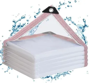 Clear Tarps Heavy Duty Waterproof 7x9,Clear Plastic Tarp with Grommets,Transparent PVC Vinyl Tarpaulin for Outdoor,Plant,Garden,Chicken Coop,Patio,Cat Litter
