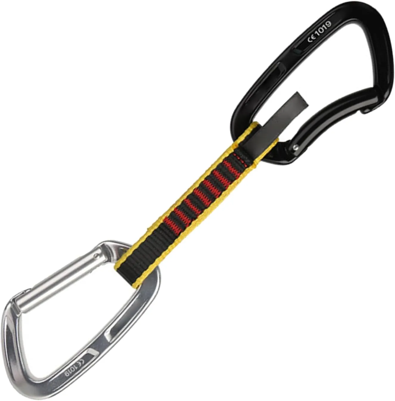 Climbing Carabiners Locking Carabiner Clip Straight Curved Door Flat Belt Outdoor Hiking Quick Release Set Black,Flat Belt Length:27cm
