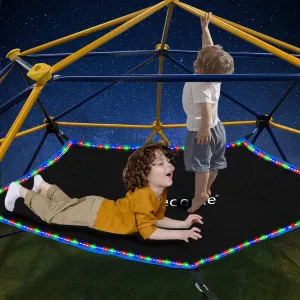 Climbing Dome Hammock with Light, Accessory for Climbing Dome, fits 10 x 5 ft Climbing Dome, with Light Canopy Bearing 300 LBS. (Hammock only, Batteries×6)
