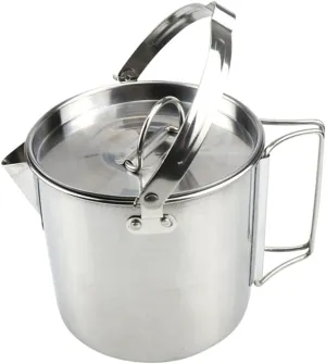 CLISPEED Travel Hot Water Kettle Collapsible Stainless Steel Kettle for Camping Outdoor Cooking