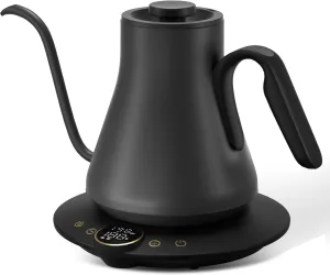 Cocinare FLOW B9 Gooseneck Electric Kettle, Precise Temperature Control for Pour-Over Coffee & Tea Brewing, Stainless Steel Interior, Rapid Heating for Boiling Water, 0.9L Matte Black