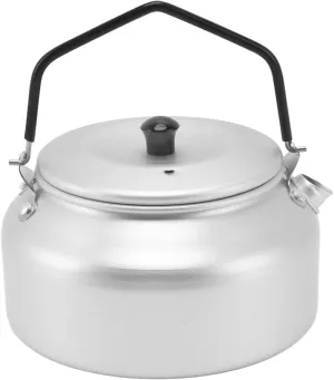 Coffee Pot, Camping Kettle Lightweight Aluminum Alloy Portable Camp Tea Pot Coffee Pot Silicone Handle for Barbecue Picnic Outdoor Hiking 15x15x16cm Silver