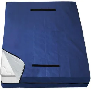 Coldwind Twin Size Waterproof Mattress Cover for Moving & Storage, Heavy Duty Handles, Strong Zipper, Reusable, Navy