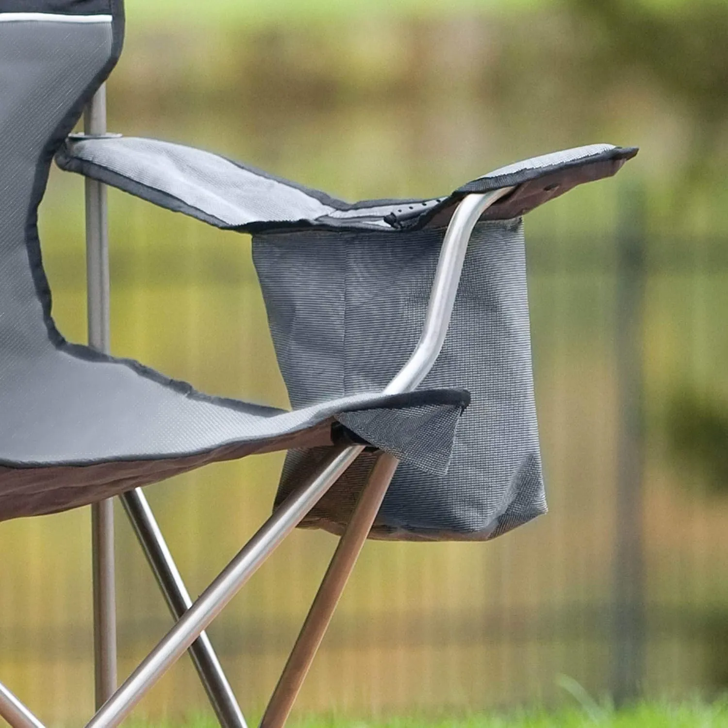 Coleman Portable Quad Camp Chair with 4-Can Cooler, Cushioned Seat & Back with Side Pockets & Cup Holder, Carry Bag Included