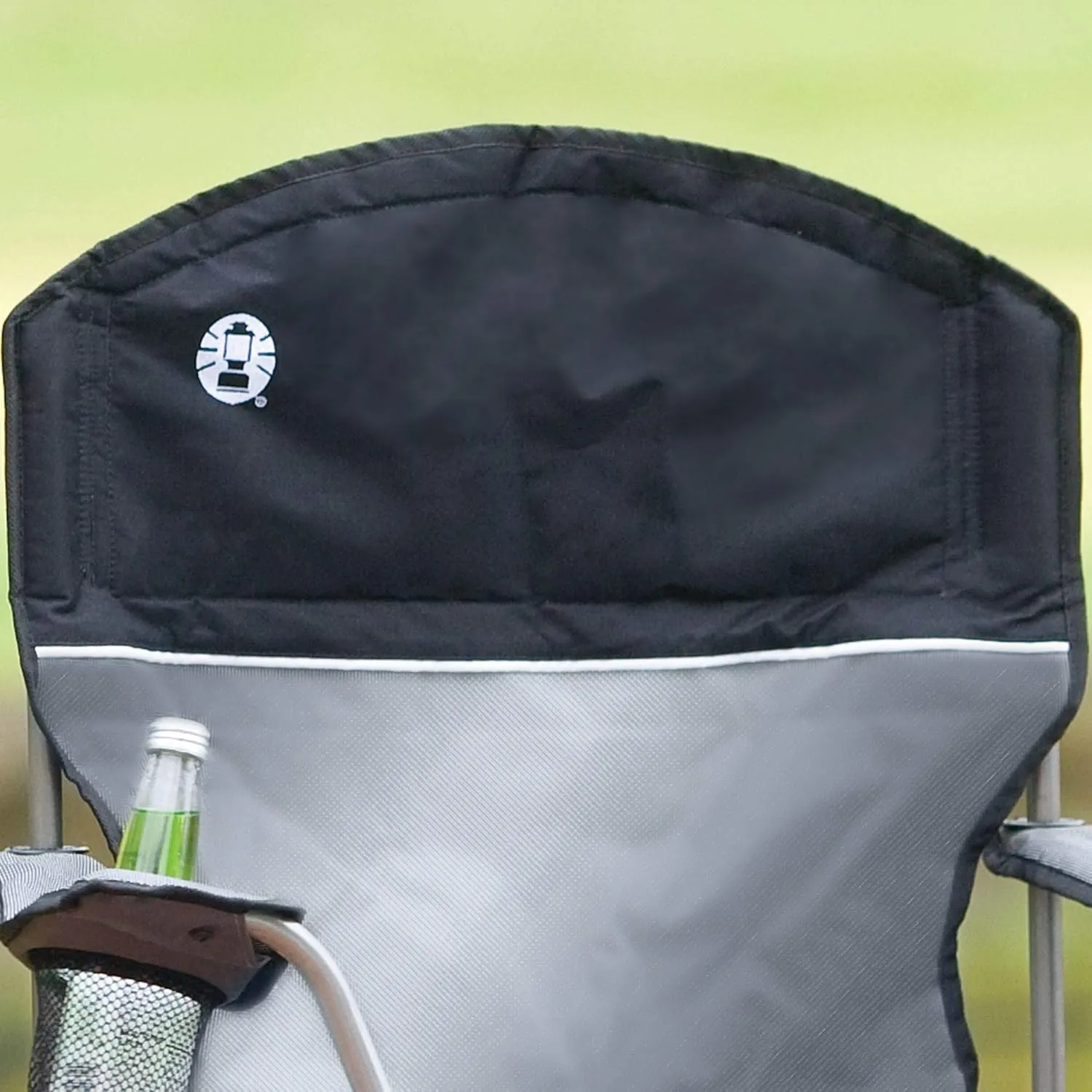 Coleman Portable Quad Camp Chair with 4-Can Cooler, Cushioned Seat & Back with Side Pockets & Cup Holder, Carry Bag Included