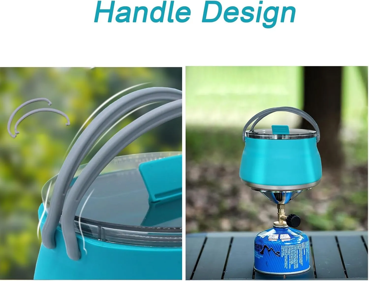 Collapsible Camping Cookware, Camping Pot, Foldable Compact Hiking Camping Pots and Pans Set for Outdoor Hiking