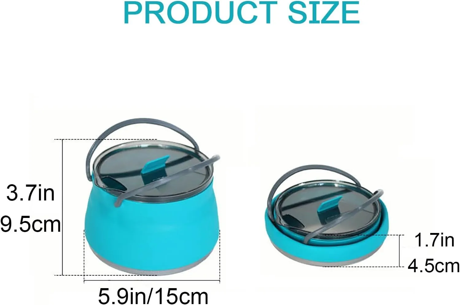Collapsible Camping Cookware, Camping Pot, Foldable Compact Hiking Camping Pots and Pans Set for Outdoor Hiking