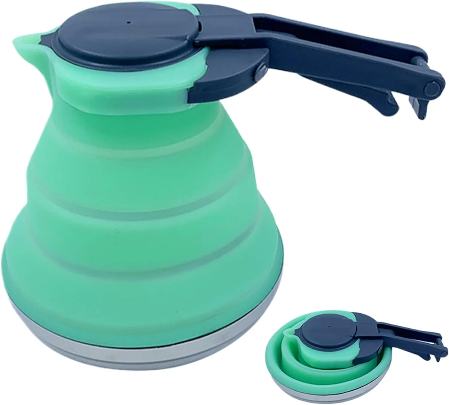 Collapsible Kettle 51 Oz Foldable Kettle Silicone Kettle with Handle Camping Coffee Pot Portable Camping Kettles for Boiling Water for Hiking Travel & Outdoors, Collapsible Kettle