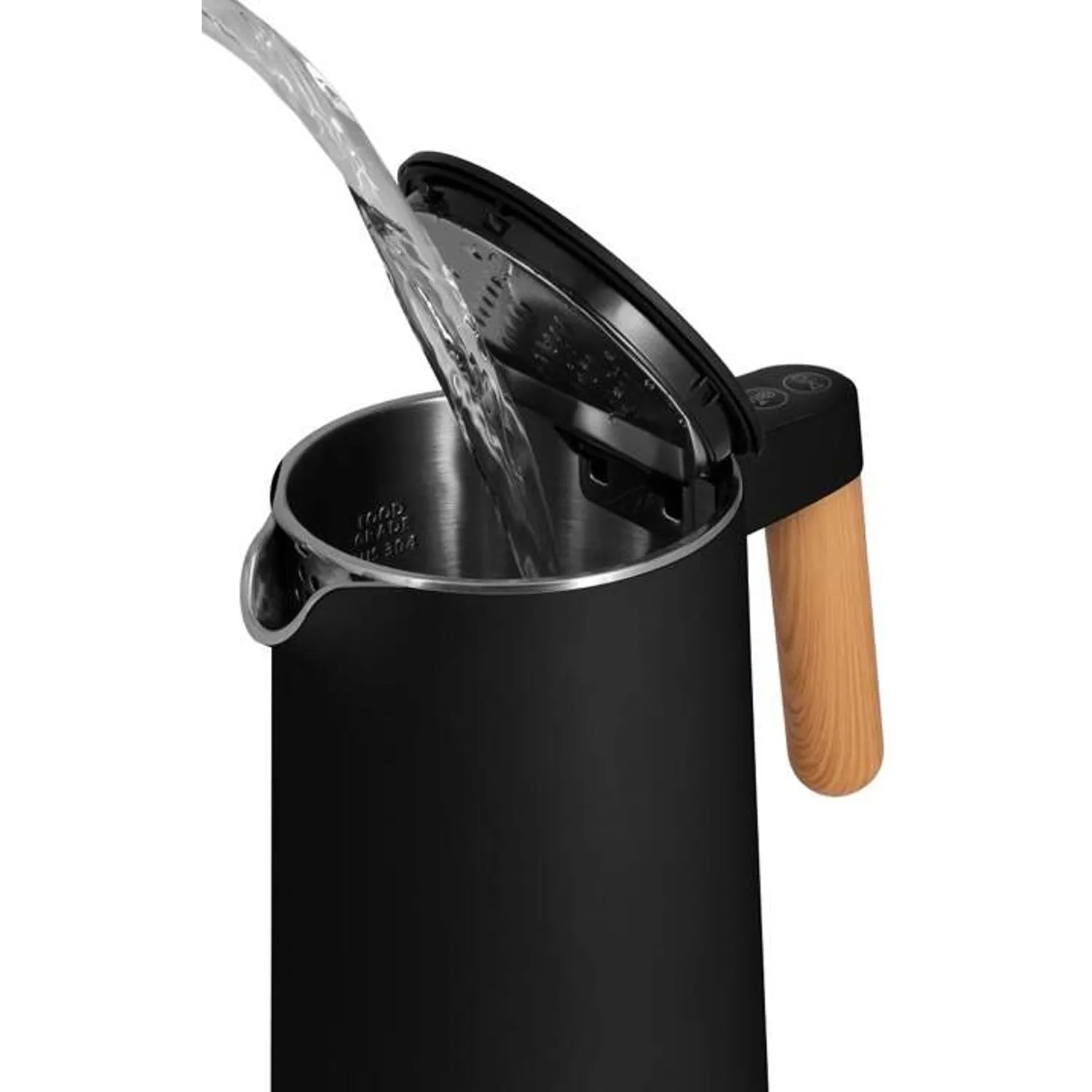 Concept Salt&Pepper RK3301 Black Electric Water Kettle 1.5L Nordic Style Double Wall Stainless Steel Temperature Control 45°C - 100°C 3-Pin UK Plug