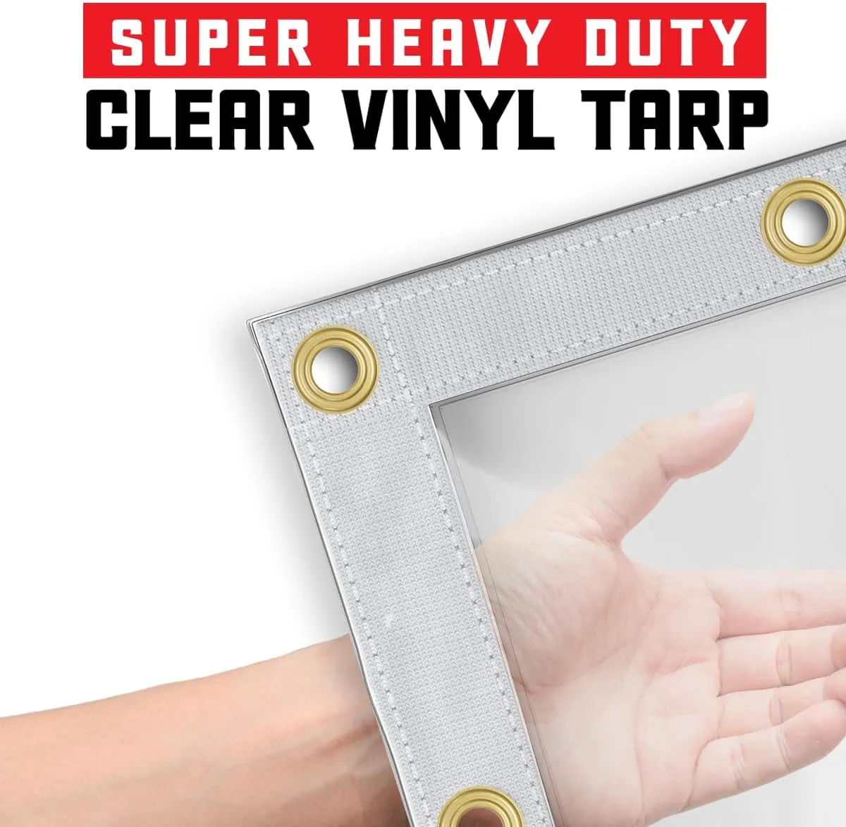 Core Tarps 30 Mil Extreme Heavy Duty Clear Tarp with Gromments - 8x16ft Super Clear Tarps Heavy Duty Waterproof Vinyl Tarpaulin, Transparent Tarp for Outdoor, Camping & Construction, Clear