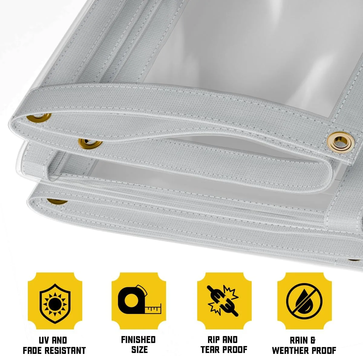 Core Tarps 30 Mil Extreme Heavy Duty Clear Tarp with Gromments - 8x16ft Super Clear Tarps Heavy Duty Waterproof Vinyl Tarpaulin, Transparent Tarp for Outdoor, Camping & Construction, Clear