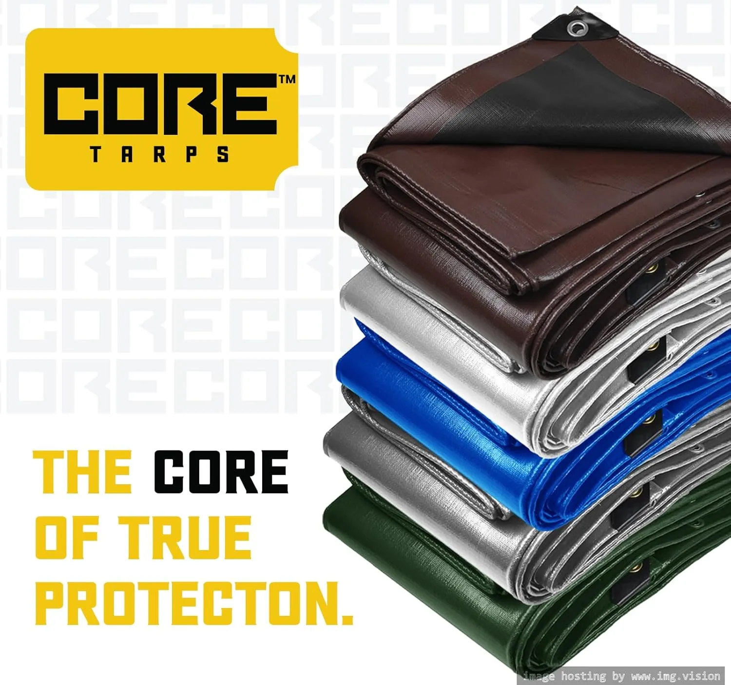 Core Tarps Extreme Heavy Duty 20 Mil Tarp Cover, Waterproof, UV Resistant, Rip and Tear Proof, Poly Tarpaulin with Reinforced Edges for Roof, Camping, Patio, Pool, Boat (White 20′ X 40′)