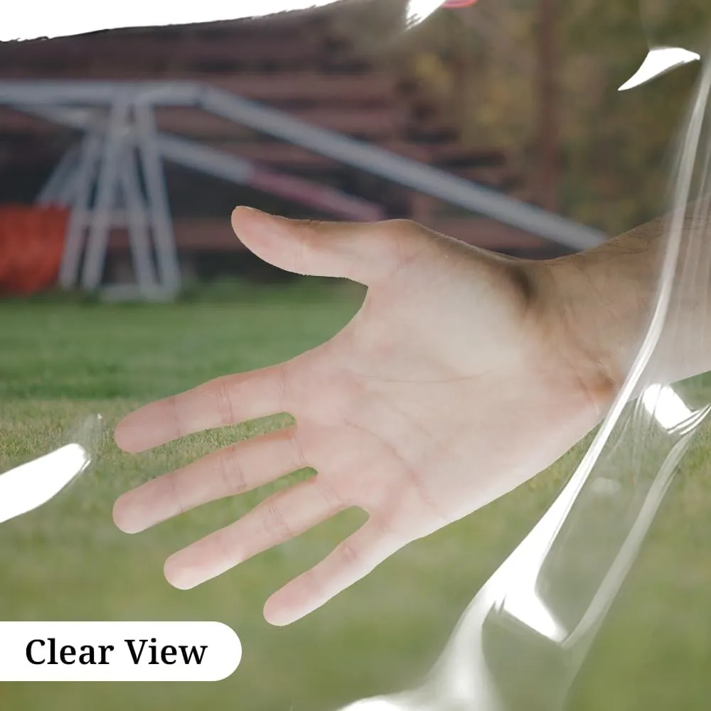 Covers & all Heavy Duty Multipurpose Clear Tarp with Grommets, Waterproof 20mil Vinyl Material (8' H x 8' W feet), Designed for Indoor or Outdoor Use