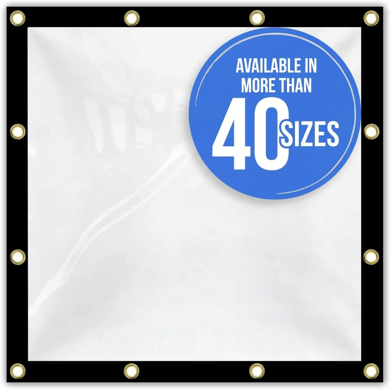 Covers & all Heavy Duty Multipurpose Clear Tarp with Grommets, Waterproof 20mil Vinyl Material (8' H x 8' W feet), Designed for Indoor or Outdoor Use