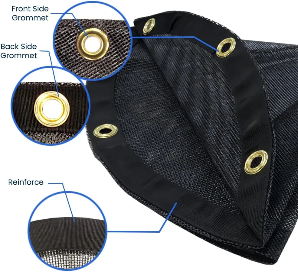 Covers & all Round Mesh Tarps, 6 Oz 20 mil Polyester Protective Cover with Reinforced Edges, Multipurpose Shade Cloth for Patio Garden Backyard Pools Tubs Construction Equipment (10 Feet)