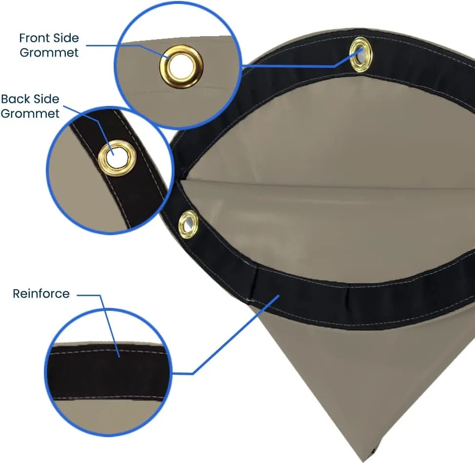 Covers & all Round Tarps, 12 Oz Made of Waterproof Tear and UV-Resistant Fabric, Multipurpose for Pool Patio Garden Equipment Sports Fields (5 Feet, Beige)