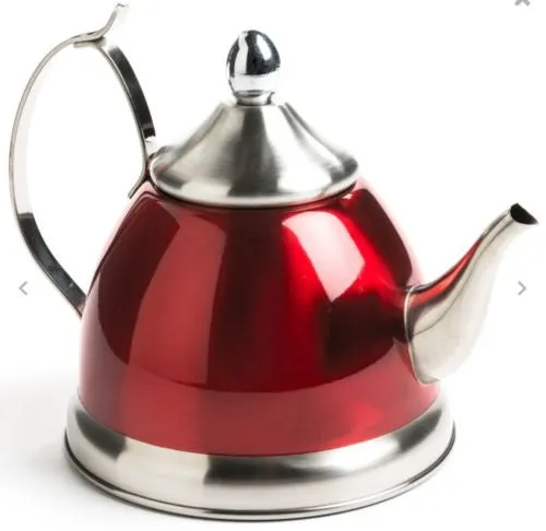 Creative Home Nobili Tea Stainless Steel Tea Kettle, Cranberry