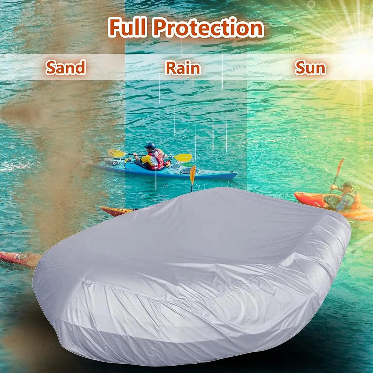 Dinghy Covers 7 Sizes Boat Tarp Waterproof Anti-UV Row Boat Cover for Small Inflatable and Rigid Inflatable Boats,470 * 210 * 46cm