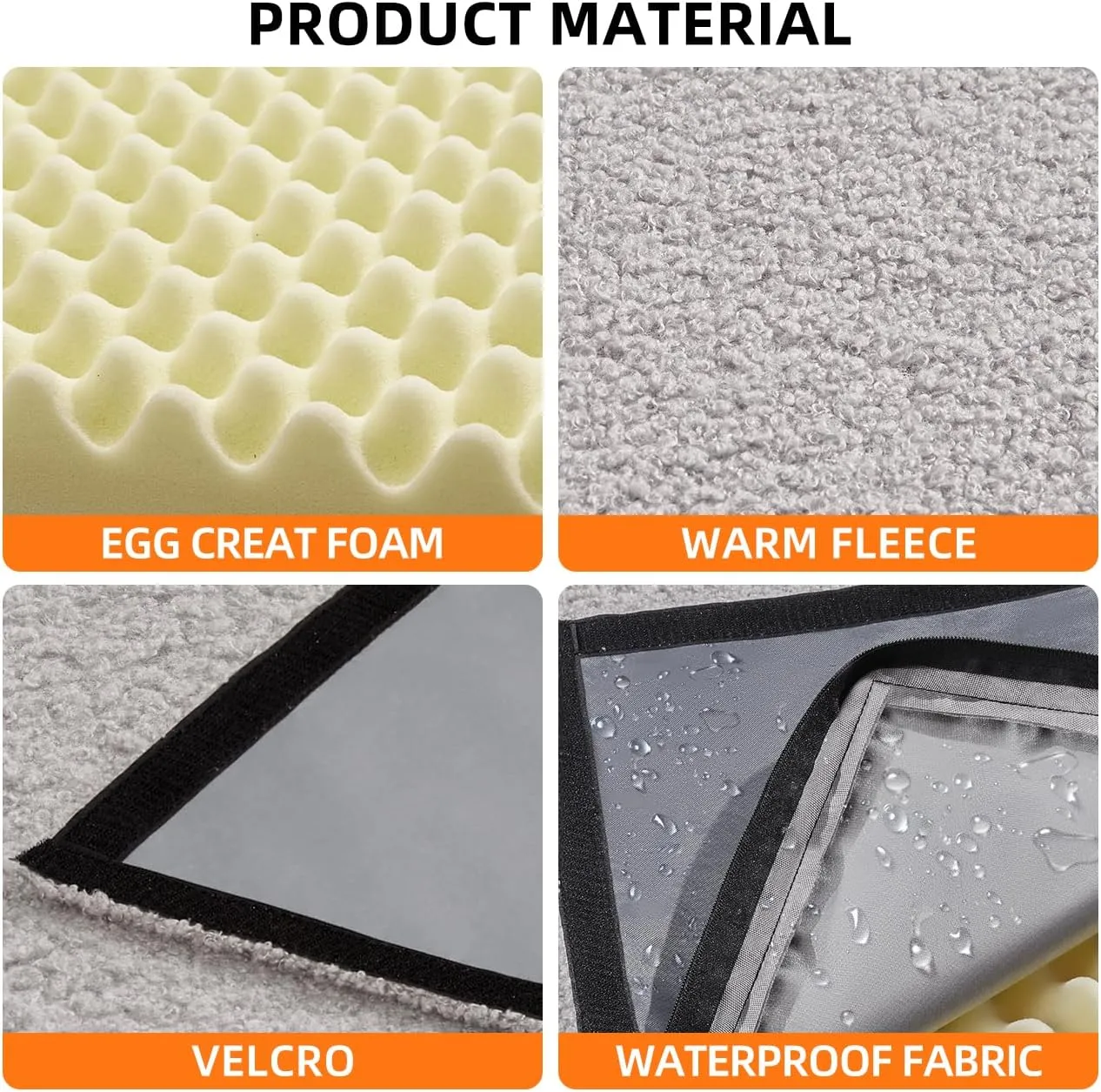 Dog Bed for Car Back Seat Extender,Waterproof Large Dog Mat for Seat Cover Back Seat,Washable Pet Bed for car Hammock(Gray, for car,SUV,Small Truck)