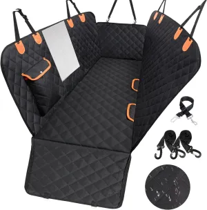 Dog Car Seat Cover for Back Seat 600D Scratchproof Nonslip Durable Waterproof Cars Pet Backseat Covers with Mesh Window Dogs Hammock for Car，SUV, Truck (54" W x 58" L)