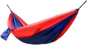 Double Hammock Ultralight Parachute Fabric Hammock Outdoor Camping Hammock (Red Blue)