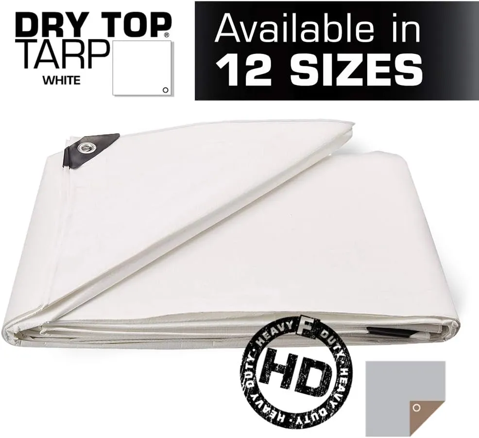 Dry Top Multi-Purpose Heavy Duty Poly Tarp, 12x16 Feet, White