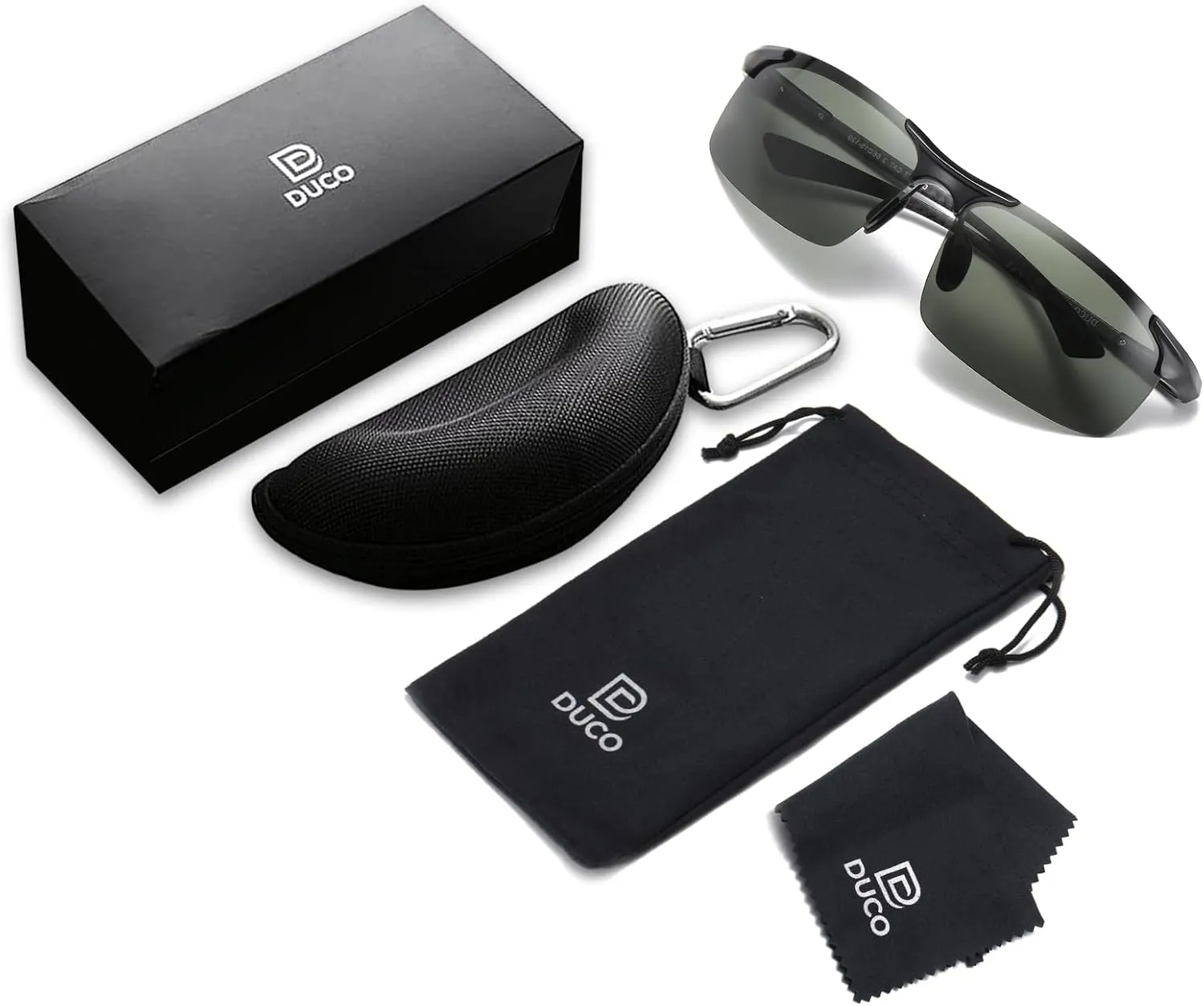 DUCO Men's Sports Polarized Driving Carbon Fiber Sunglasses for Men UV400 Protection DC8277