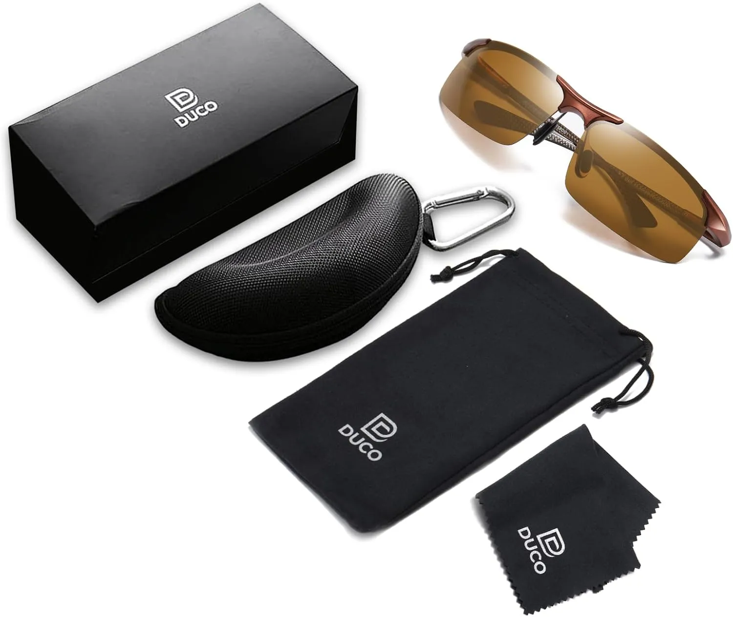 DUCO Men's Sports Polarized Driving Carbon Fiber Sunglasses for Men UV400 Protection DC8277
