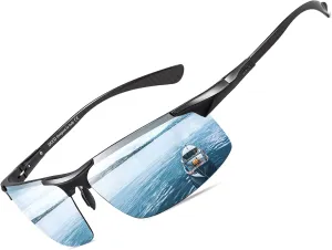 DUCO Men's Sports Polarized Driving Carbon Fiber Sunglasses for Men UV400 Protection DC8277