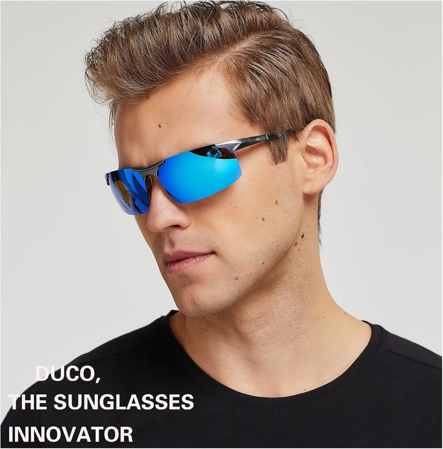 DUCO Men's Sports Polarized Driving Carbon Fiber Sunglasses for Men UV400 Protection DC8277