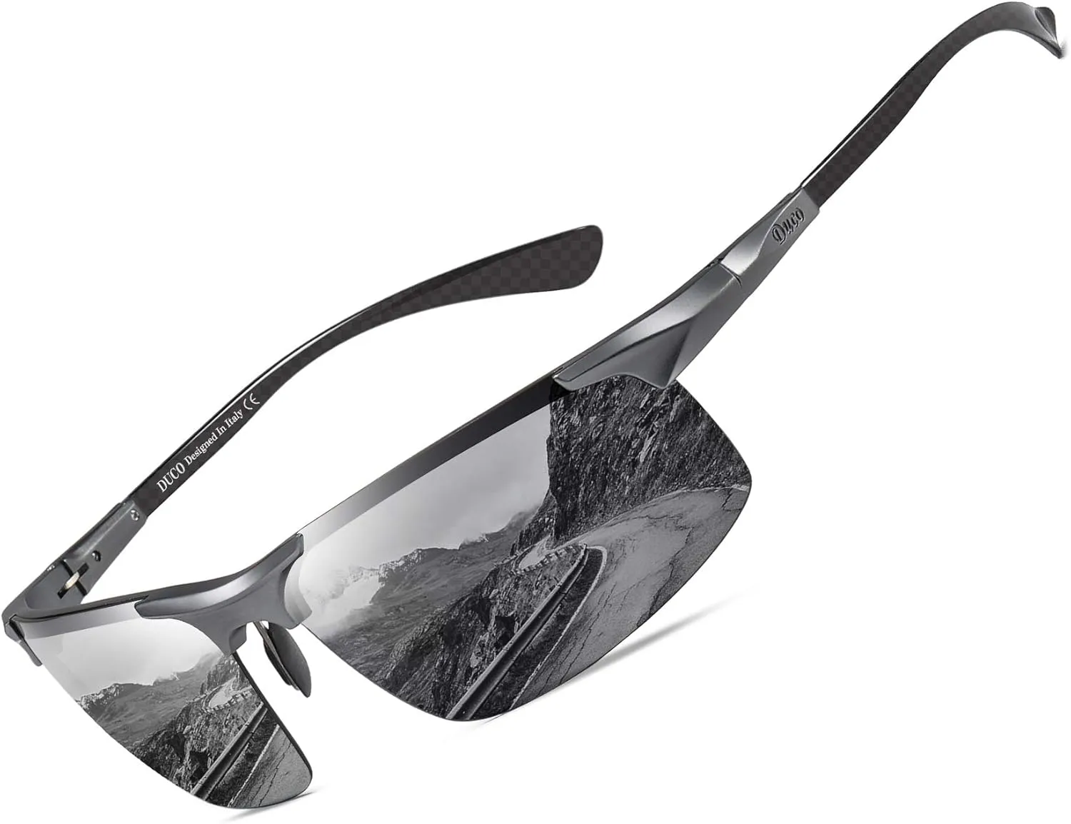 DUCO Mens Sunglasses Polarized Sports Fishing Running Driving Carbon Fiber Sunglasses for Men UV400 Protection DC8277