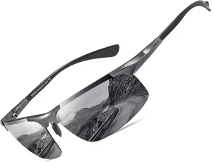 DUCO Mens Sunglasses Polarized Sports Fishing Running Driving Carbon Fiber Sunglasses for Men UV400 Protection DC8277