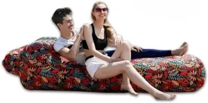 Eaacaa Inflatable Sofa - Cool Inflatable Chair, Easy to Set up, Portable, Waterproof, air Leakage-Proof Design-Ideal Sofa for Backyard Beach Trips Camping picnics and Music Festivals (Tropical red)