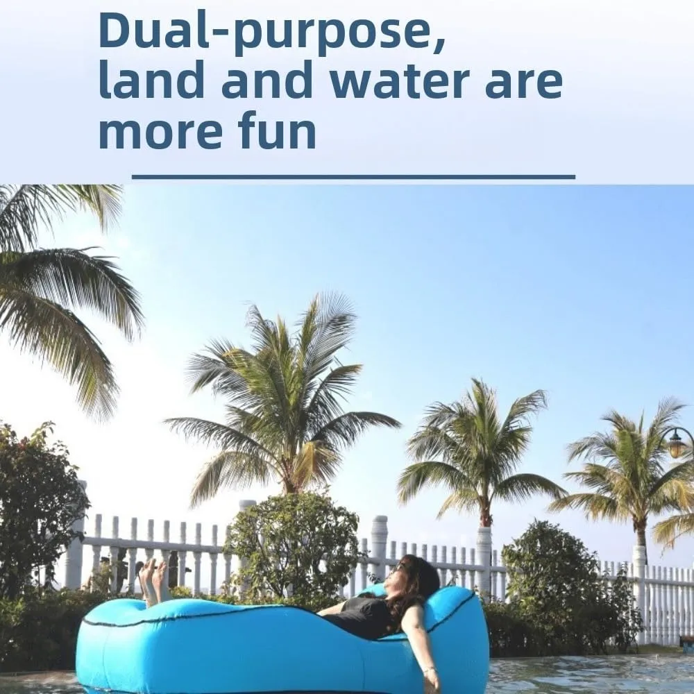 Eaacaa Inflatable Sofa - Cool Inflatable Chair, Easy to Set up, Portable, Waterproof, air Leakage-Proof Design-Ideal Sofa for Backyard Beach Trips Camping picnics and Music Festivals (Tropical red)