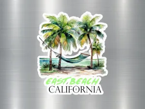 East Beach California Hammock Sticker