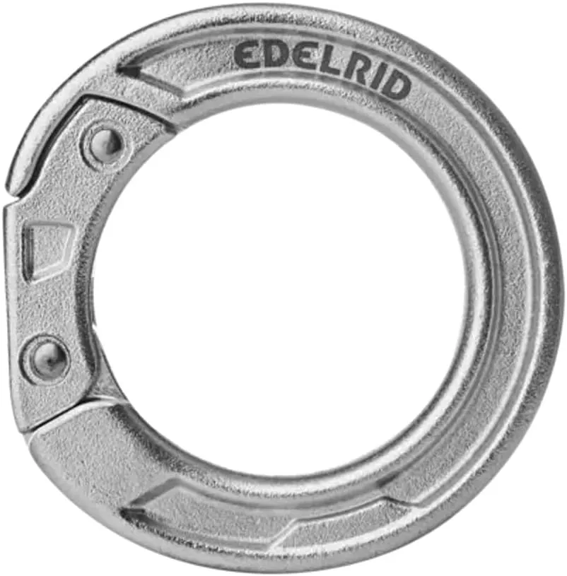 Edelrid Cupid Steel Openable Carabiner Ring, 44 mm Inner Diameter, 70 mm Width