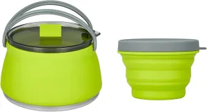 EEZEE 1L Collapsible Camping Kettle Portable Travel Kettle Folding Silicone Camping Cook Pot Foldable Compact Hiking Water Boiler with Lid BPA-Free Backpacking Pot