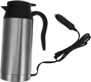 Electric Kettle for Truck Use Stainless Steel Water Boiler with Large Capacity Efficiently Heats Water for Tea Portable Design for Road Trips
