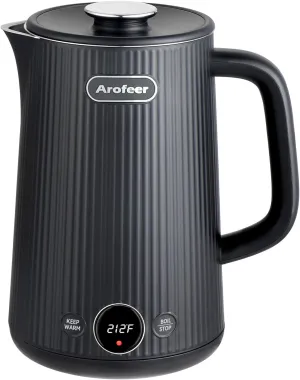 Electric Kettle Temperature Control, 1200W Hot Water Kettle Electric with 304 Stainless Steel, Keep Warm,Auto Shut Off,1.7L Electric Tea Kettle for Coffee,Tea-Black