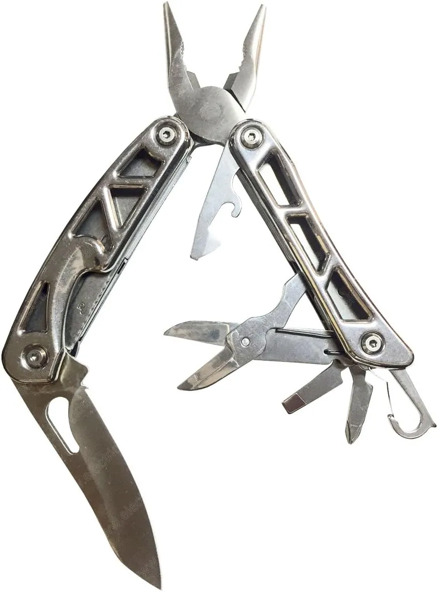 Electriduct 11-in-1 Pocket Plier Multi-Tool with Locking Knife & 2 LED's (Model: MT-LED11-SS) *2 Pack*