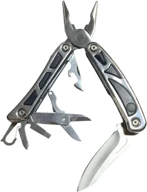 Electriduct 11-in-1 Pocket Plier Multi-Tool with Locking Knife & 2 LED's (Model: MT-LED11-SS) *2 Pack*